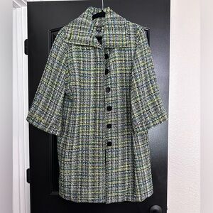 Sunny Taylor Green-Blue Tweed Coat
